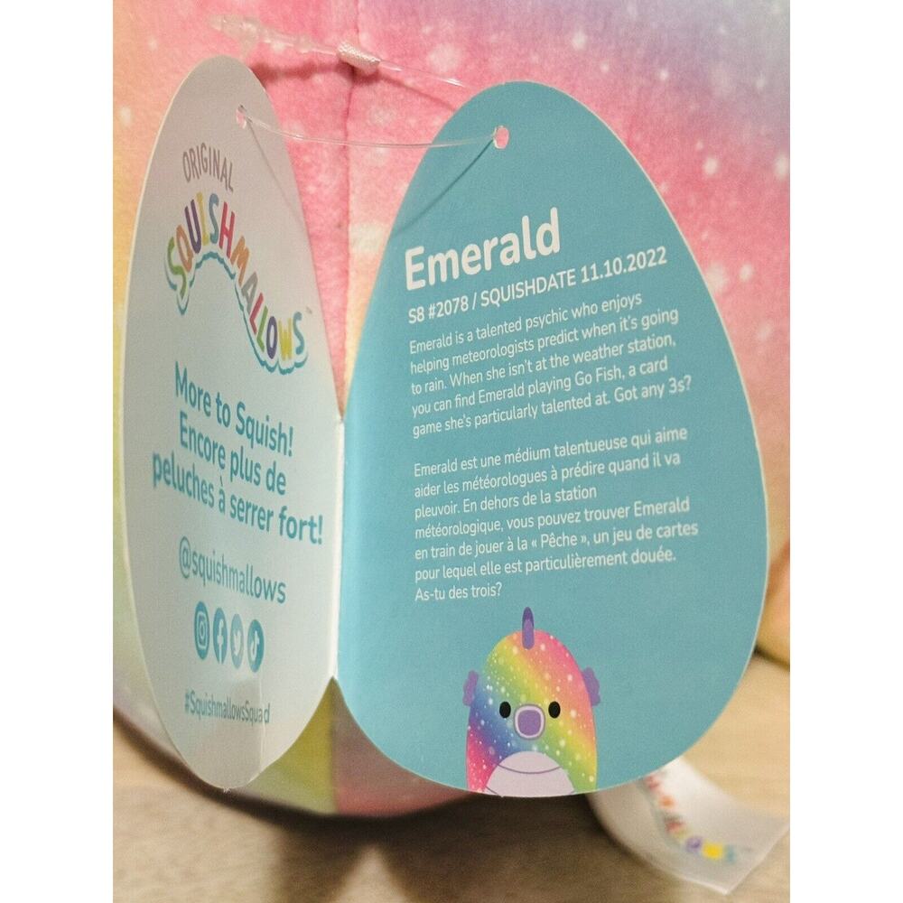 NWT Original Squishmallow 8” Emerald The Sea Horse Plush Stuffed Animal Kellytoy - Picture 5 of 5